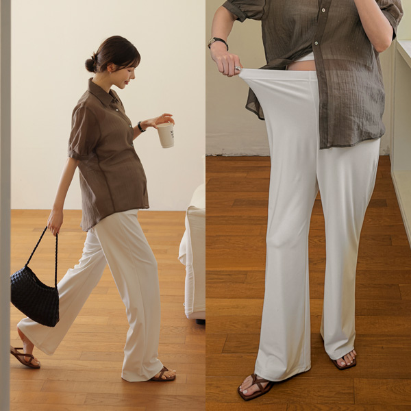 Maternity* Dry-panel high slacks maternity pants