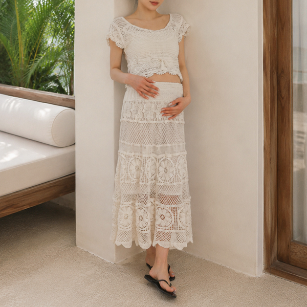 Maternity*Flog Knit Two-Piece Set