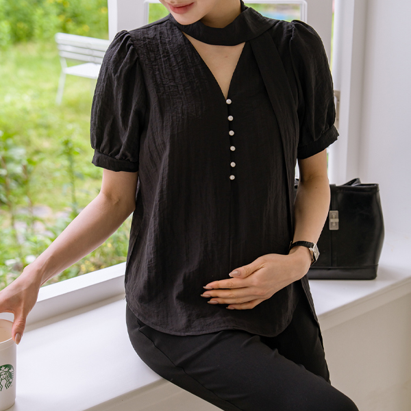 Maternity*Loenne Jinju Tie Blouse