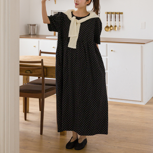 Maternity*Avant-garde Dot Oversized Maternity Dress