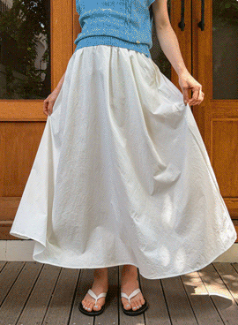 Maternity*Cotton Flare Side Stopper Maternity Skirt
