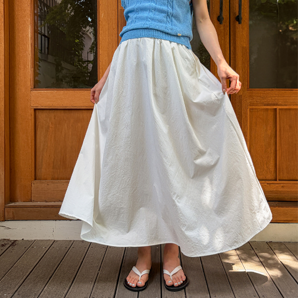 Maternity*Cotton Flare Side Stopper Maternity Skirt