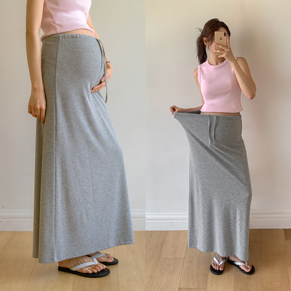 <b>[Super Comfortable/Great Tension]</b> [S-made] Maternity* Stretch-Up Maxi Adjustable Maternity Skirt