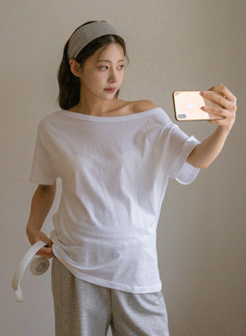 Maternity* One-off-shoulder delicate fit boxy t-shirt