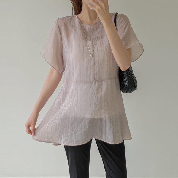 Maternity*Shine See-through Full Blouse