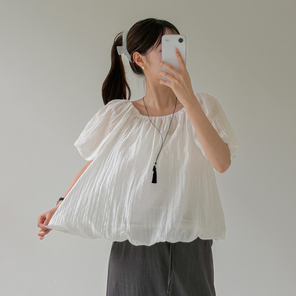 <b>[Popularity Vote 1st Place]</b> Maternity*Henri Sheer Puff Blouse