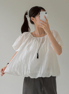 <b>[Popularity Vote 1st Place]</b> Maternity*Henri Sheer Puff Blouse