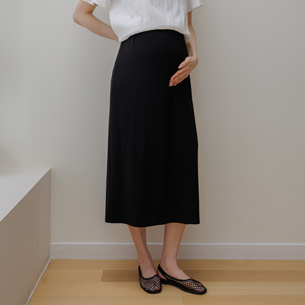 Maternity* Flowy Spandex High H-line Maternity Skirt