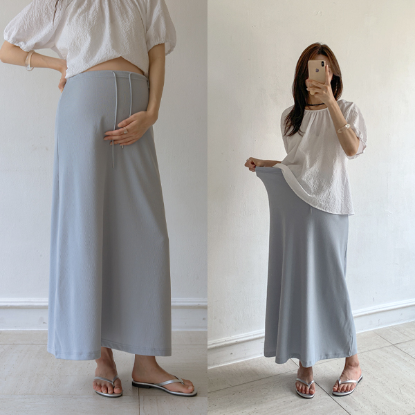 Maternity*Cheese-like Easy Maxi Maternity Skirt