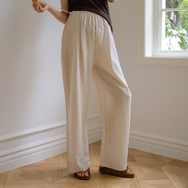 Maternity* Cool Linen Stopper Wide Maternity Pants