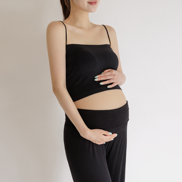 Maternity*Sticky Square Sleeveless Top with Built-in Cup