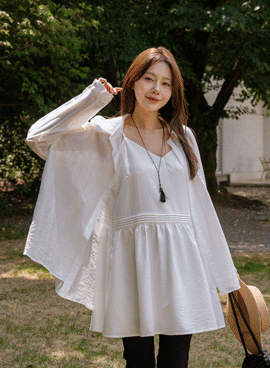 Maternity* Sheer Tencel Back Slit Loose Fit Shirt