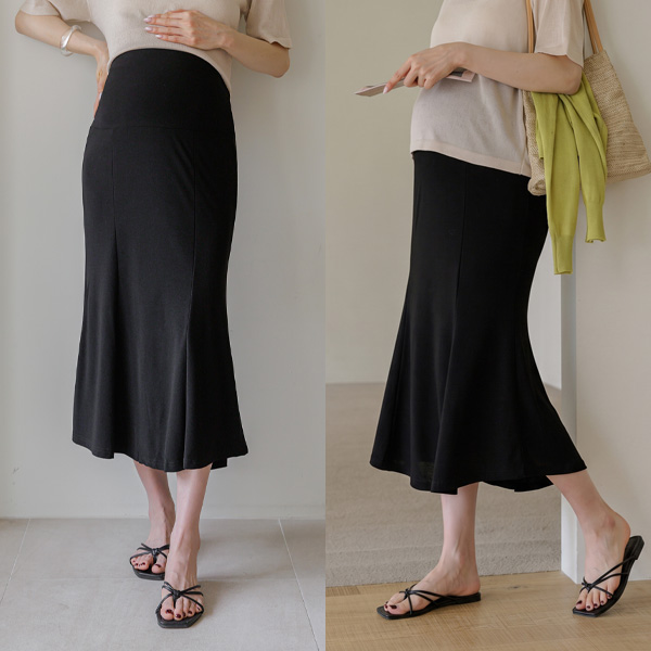 Maternity*Flowy Mermaid Cut Maternity Skirt