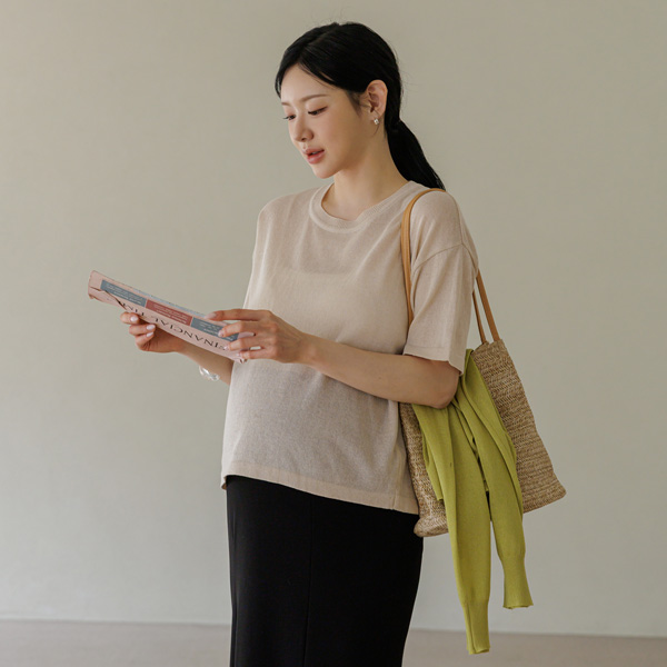 Maternity* Flat Basic Round Linen Knit