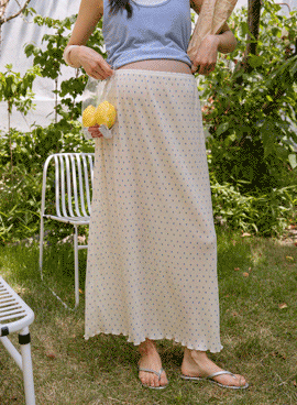Maternity*Cooling Dot Maxi Maternity Skirt