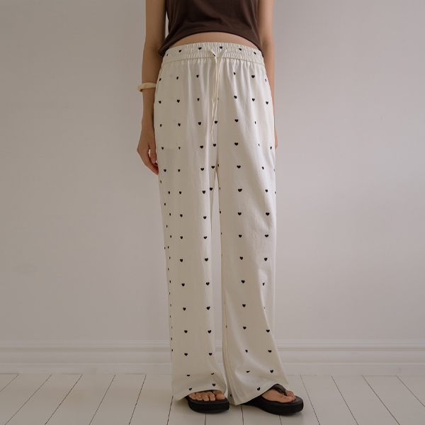 Maternity*Heart Dot Elastic Waist Maternity Pants
