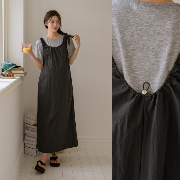 Maternity*Crush Basrak Shirring Layered Maternity Dress