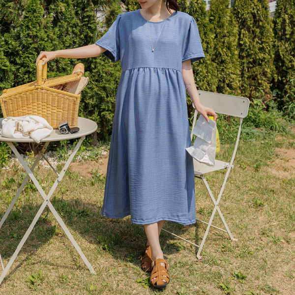 Maternity*Summer Shirred Maternity Dress
