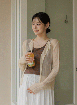 Maternity*Delicate See-through Ribbed Cardigan
