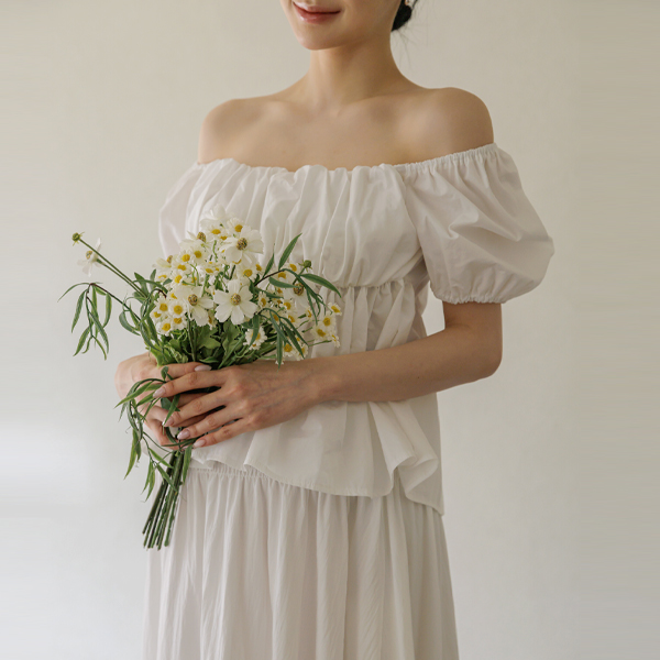 Maternity*Puff Banding Two-Way Blouse