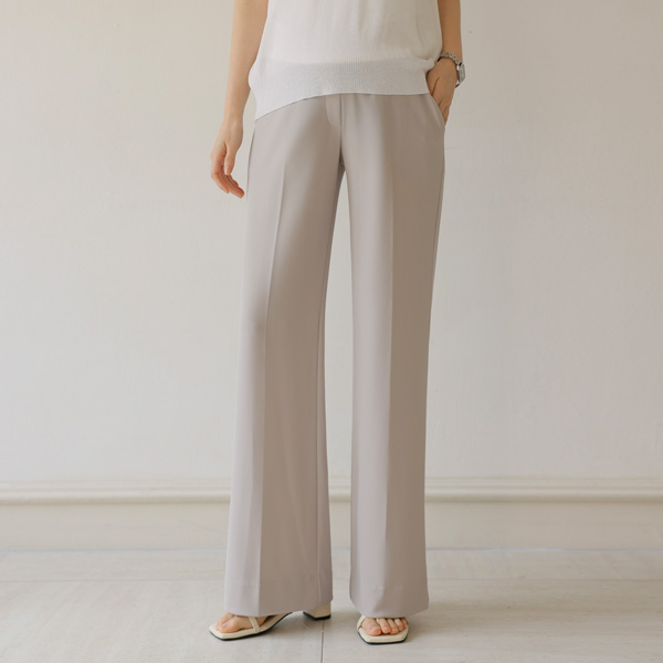 <b>[Exclusive Sale at Our Online Store][Cool Material🧊/Summer Slacks]</b> [S-made] Maternity* Cool Light Stretchy Semi-Bootcut Maternity Pants