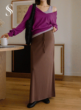 <b>[Super Comfortable/Great Tension]</b> [S-made] Maternity* Stretch-Up Maxi Adjustable Maternity Skirt