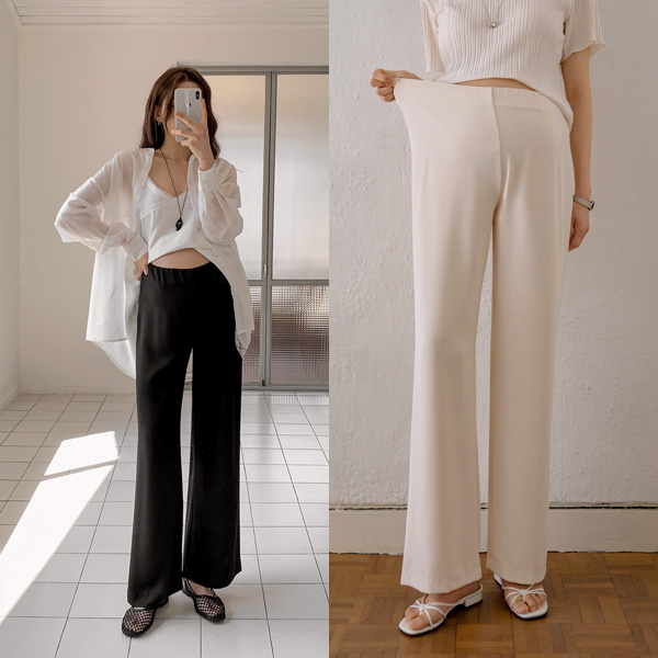 <b>[Free Shipping + Discount]</b> [S-made] Maternity*Wrinkle-Free Char Silket Elastic Waist Maternity Pants