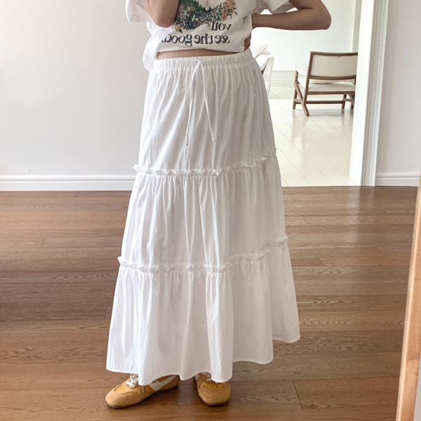 <b>[Limited Quantity SALE]</b> <b>[Wrinkle-Free/Full Elastic/Cancan]</b> [S-made] Maternity*Wrinkle-Free Adjustable Cancan Maternity Skirt