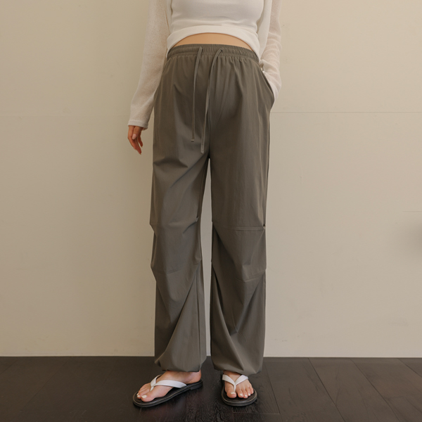 <b>[Limited Quantity SALE]</b> <b>[Crinkly Material/2-Way/Full Elastic Waist]</b> [S-made] Maternity* Stretchy Crinkly Pintuck Adjustable 2-Way Maternity Pants