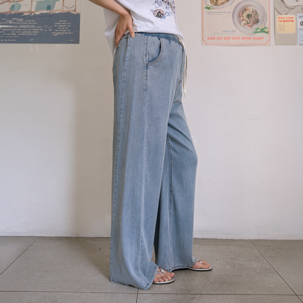 <b>[Exclusive Sale at Our Online Store][Lyocell/Illusion/Full Elastic Waist]</b> [S-made] Maternity*Lyocell Illusion Elastic Waist Maternity Jeans