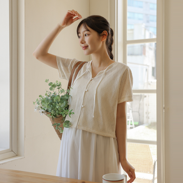 [S-made]임부복*스카시리본스트링 임산부가디건