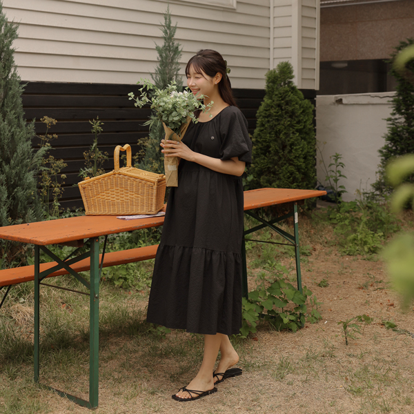 <b>[Limited Quantity SALE]</b> [S-made] Maternity*Pendant Balloon Tiered Dress