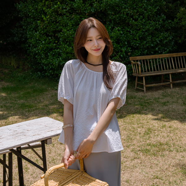 [S-made]임부복*백리본포인트시어서커 임산부블라우스