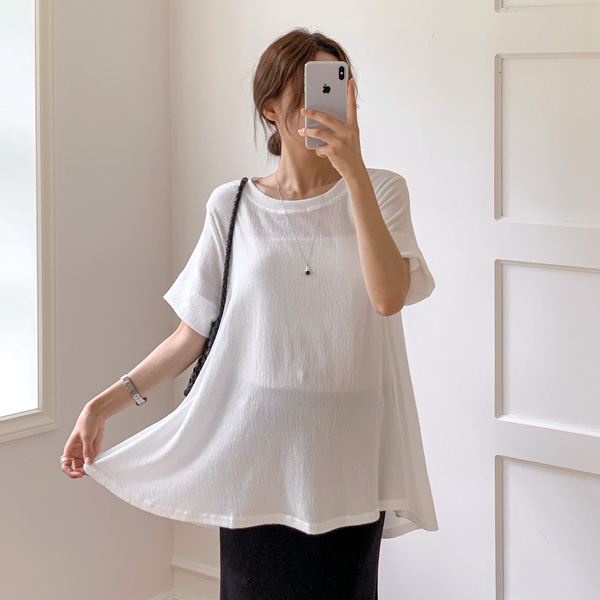 <b>[한정수량 SALE]</b><b>[톡톡엠보/뱃살커버/착용감good]</b>[S-made]임부복*살랑엠보언발플레어 임산부티셔츠