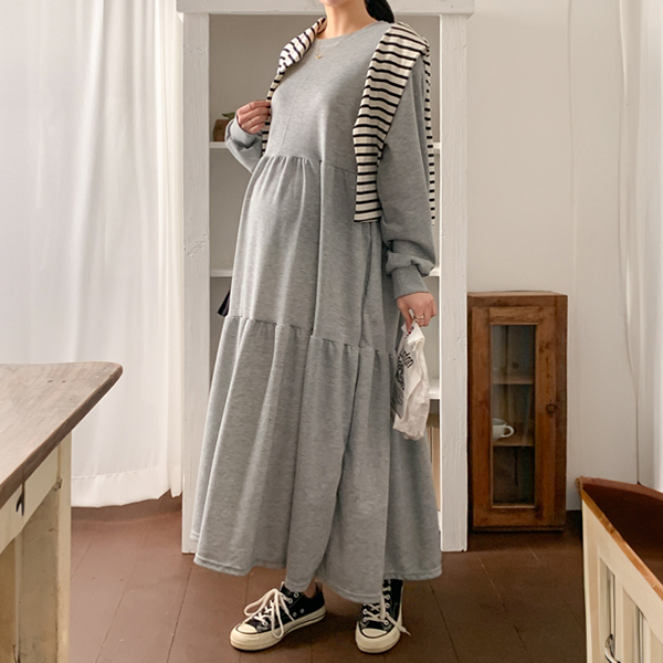 Maternity* Effortless Chic Tiered Maternity Dress