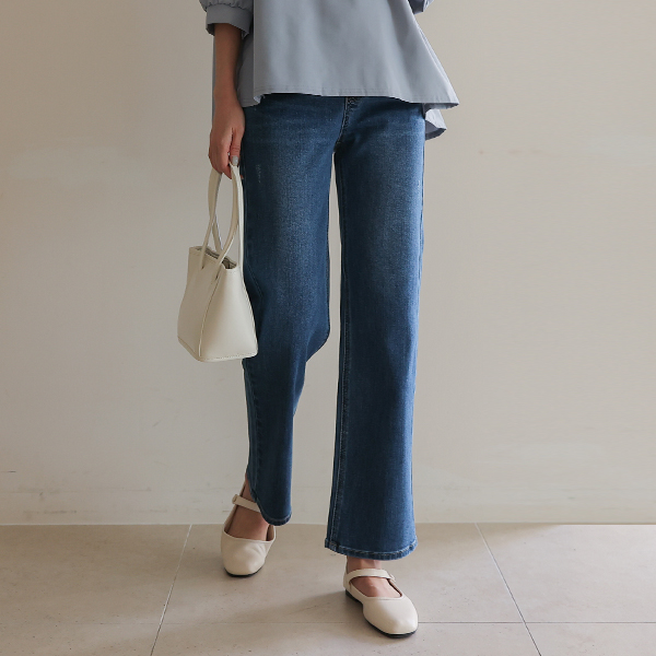 <b>[Limited Quantity SALE]</b> Maternity* Soft Tension Semi-Wide Maternity Jeans (Short, Long Length)