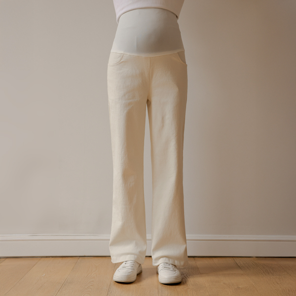 <b>[Great Stretch / Over 2,000 Sold]</b> [S-made] Maternity* Daily Cotton Semi-Wide Maternity Pants