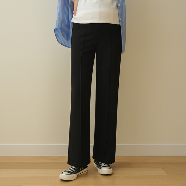 <b>[Limited Quantity SALE]</b> [S-made] Maternity Double Slim Pintuck Wide Maternity Pants [Ella Fit]