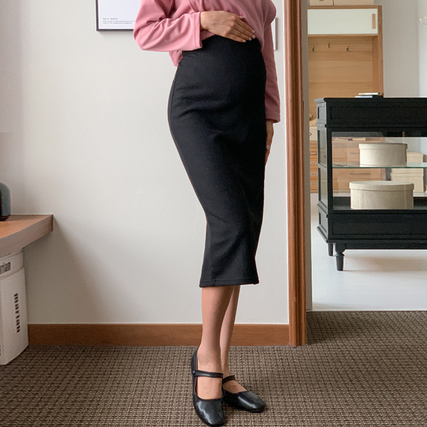 <b>[Limited Quantity SALE]</b> Maternity* Easy Soft Ribbed Maternity Skirt