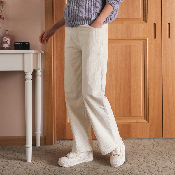 <b>[Limited Quantity SALE]</b> Maternity* Comfortable Tension Corduroy Wide Maternity Pants