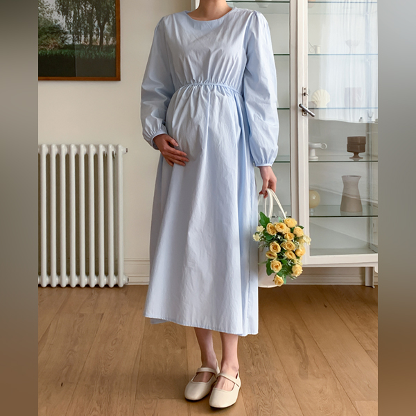 <b>[Limited Quantity SALE]</b> Maternity* Pure Cotton Elastic Maternity Dress