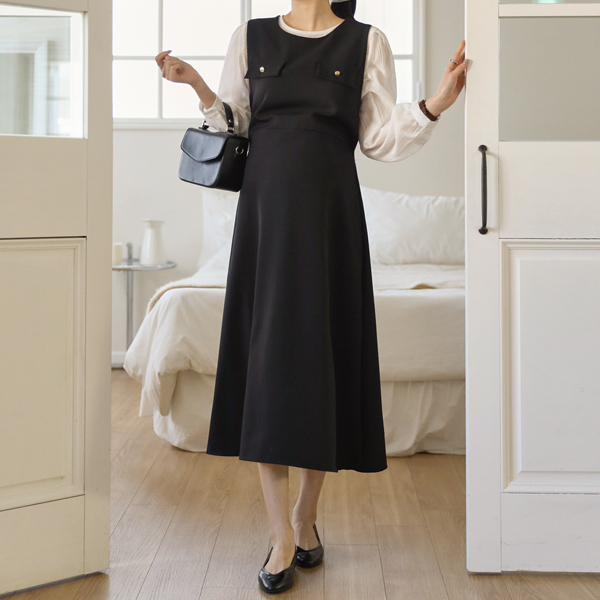 <b>[Limited Quantity SALE]</b> [S-made] Maternity*Between Season Bustier Maternity Dress