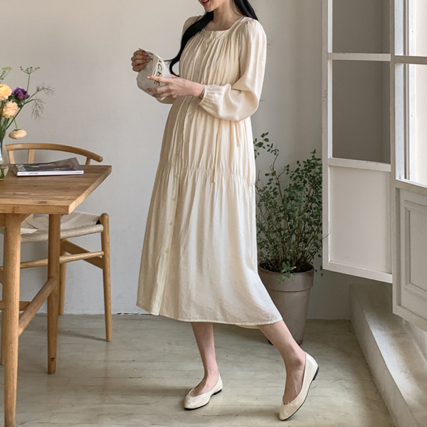 [S-made] Maternity*Sallang Square Tiered Maternity Dress (Nursing Suitable)