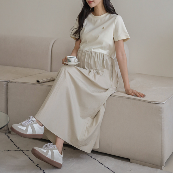 [S-made]Maternity*Pendant rustling layered maternity dress