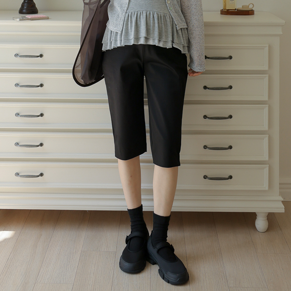 <b>[Limited Quantity SALE]</b> [S-made] Maternity* Stretchy Tension Slit 3/4 Length Maternity Pants