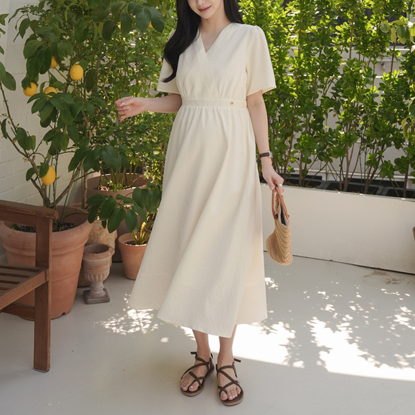[S-made] Maternity*Jijimi Pendant Trap Maternity Dress