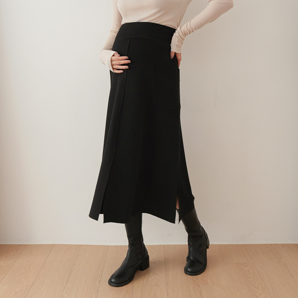 <b>[Limited Quantity SALE]</b> [S-made] Maternity* Double Long Slit Maternity Skirt