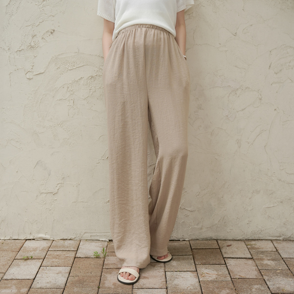 <b>[Limited Quantity SALE]</b> [S-made] Maternity*Linen-like Stopper Wide Maternity Pants