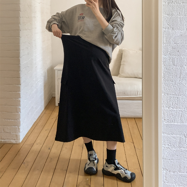 [S-made] Maternity* Sticky Holic Cargo Maternity Skirt
