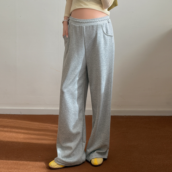 <b>[Wide Fit/Adjustable Stopper/Slimming]</b> [S-made] Maternity* Stretchy Cut Wide Stopper Maternity Pants